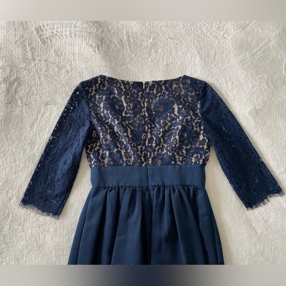 Eliza J Lace & Faille Lace A-Line Party Faux Wrap Dress Size 2 - Picture 2 of 7